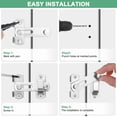 thumbnail image 4 of Uxcell 2-Pack Pestillos de Puerta de Compuerta de 2.76 Pulgadas de Acero Inoxidable con Tornillos para Puerta/Ventana/Toilet[Rojo], 4 of 6