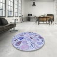 thumbnail image 4 of Ahgly Company Machine Washable Indoor Rectangle Transitional Heavenly Blue Area Rugs, 7' x 9', 4 of 7
