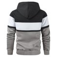 thumbnail image 3 of Htigea Mens Hoodies Pullover Sweatshirt Color Block Fleece Long Sleeve Patchwork Casual Hoodie with Pockets Gray,XXXL, 3 of 5