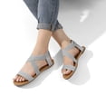 thumbnail image 4 of Sandalia DREAM PAIRS ELATICA-6 Plata con Tiras Elásticas Planas para Mujer Talla 7.5, 4 of 6
