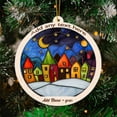 thumbnail image 3 of Village Stained Glass Suncatcher Ornament – Holiday Ornament with Text for Loved Ones, Family & Friends, Christmas 2025 Decoration, 3 of 6