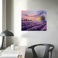 thumbnail image 4 of JRXY Beach Ocean Canvas Wall Art, Purple Lavender Field Decorations Artwork Print on Canvas, Oil Paintings Wall Art Decorations for Home Living Room Decor 48x24 Inches picture 1, 4 of 5