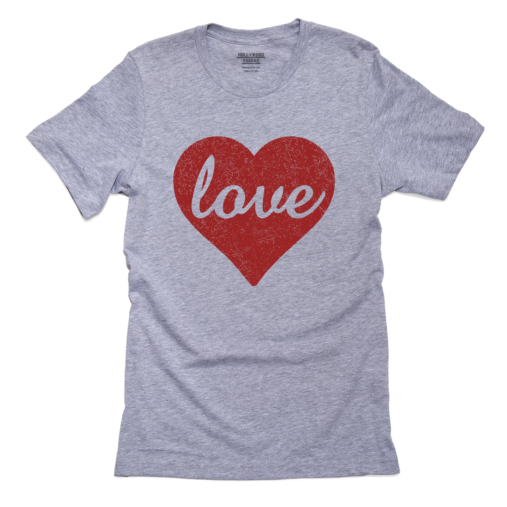 Red Heart - Cursive Love - Simple Classic Men's Grey T-Shirt - Walmart.com
