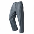 thumbnail image 2 of Guluxicc Men's Cotton Dress Pants with Pockets Button Front Loose Long Straight Leg Trousers for Summer Golf Wear Business Casual Outfits, 2 of 5