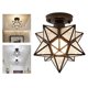 thumbnail image 1 of Luz de tejado moderna, iluminación de tejado regulable, forma de estrella para comedor, dormitorio, cocina, pasillo, lámpara decorativa Salvador luz de techo de montaje empotrado, 1 of 10