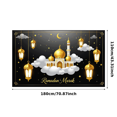 thumbnail image 2 of Ramadan Themed Banner with Golden Mosque Lanterns Stars Background Party Decorations for Iftar Parties Ramadan Gatherings Islamic Celebrations Photo Backdrops, 2 of 6