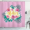 thumbnail image 1 of Ambesonne Aloha Shower Curtain, Exotic Flowers Palm Leaves, 69"Wx84"L, Multicolor, 1 of 3