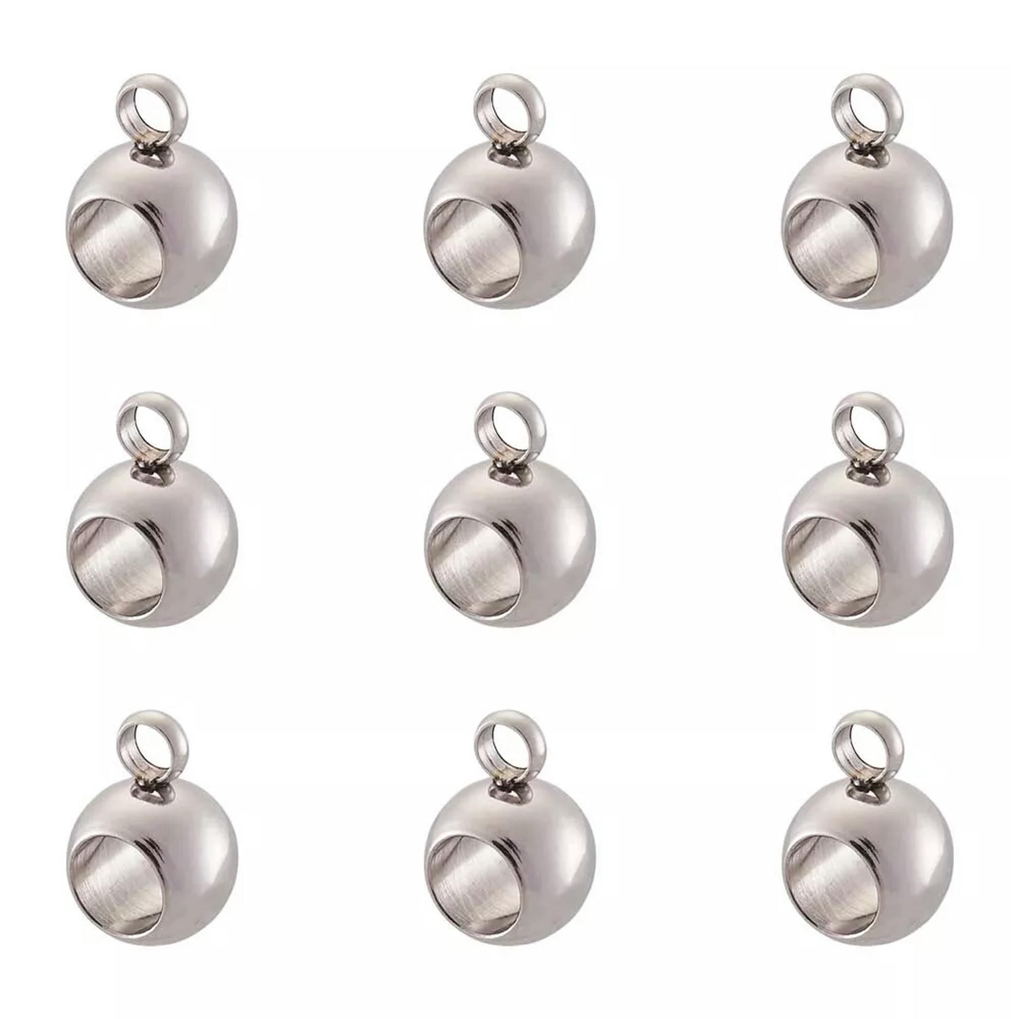 U8MO 100pcs 304 Stainless Steel European Smooth Bail Beads Hanger Connectors 5x9x6mm