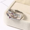 thumbnail image 3 of Anillo de aleación de diamantes multicolor con incrustaciones creativas, personalidad de moda europea y americana, línea de color, anillo de circonita, joyería, 3 of 5