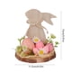 thumbnail image 3 of Adornos de conejos de madera de Pascua | Decoración bucólica de flores y huevos | Decoración del hogar mono multicolor y multicolor | Artesanía Duradera en Madera | 15x11,5cm | Acento vintage de la, 3 of 6