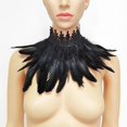 thumbnail image 3 of 2x Punk Fashion Black Feather Shoulder Wrap Cabo Gargantilla Shrug Shawl para Showgirl Brasil Stage Performance Prom Damas Y Niñas Yinane Traje Gótico, 3 of 8