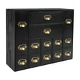 thumbnail image 6 of ToppiJoy Vintage Free Standing Apothecary Cabinet Dressers Label Holder Wooden 14 Drawers Organizer(Black), 6 of 22