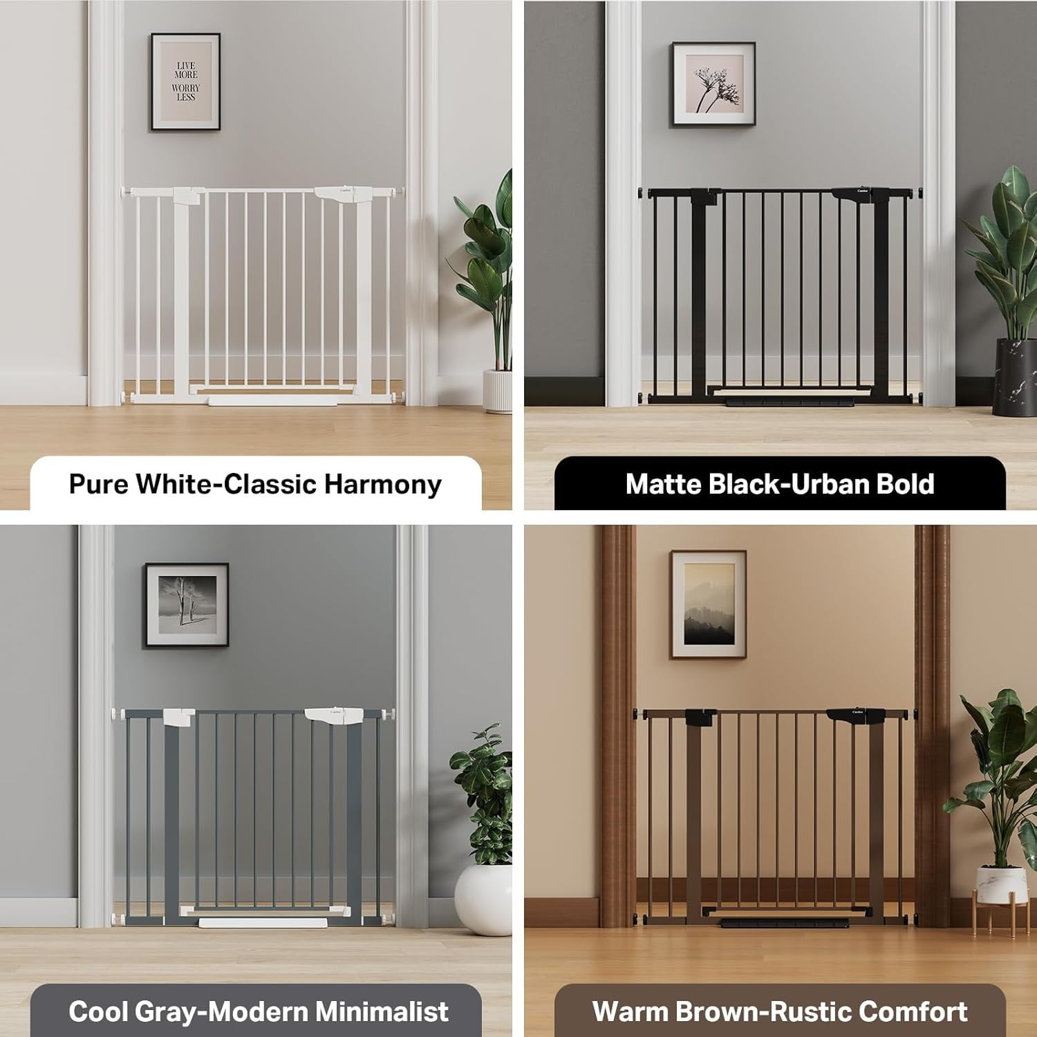 29.7-40.6"  Gate for Stairs,  Essential Safety Gate, Mom's Choice Awards Winner-Dog Gate for Doorways, Pressure Mounted Auto-Close Pet Gates for Dogs Indoor, Durable Child Gate, Black