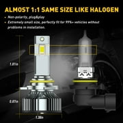AUXITO 9012 HIR2 LED Headlight Bulb,120W 24000 Lumens, 700% Brighter, 6500K Cool White, Replace hi/lo Beam Halogen, Pack of 2