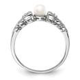 thumbnail image 2 of 925 Sterling Silver Polished Freshwater Cultured Pearl and Diamond Ring Size 9 2mm Wide Ring for Women, 2 of 5