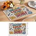thumbnail image 6 of Orange Blue Words Placemats Set of 8 Funny Words Cartoon Luck Place Mats Indoor Wipeable Table Mats Washable Cloth Dining Table Placemats for Kitchen Holiday Party Home Decor 13x19 Inch, 6 of 9