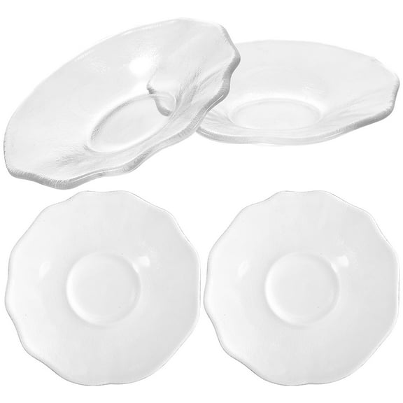 CYLINDSOME 4pcs Glass Coasters Glass Cup Mats Drink Cup Coasters Table Decorations Clear Coasters