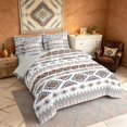 thumbnail image 2 of Manfei Boho Aztec Queen Bedding, Tribal Geometric Bedding Comforter Set Queen, Multicolor White, Gray Reversible 7pcs, 2 of 6