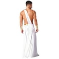 thumbnail image 2 of Doomiva Mens One Shoulder Ancient Greek God Toga Skirt Warrior Costume Halloween Cosplay Outfits White L, 2 of 7