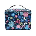 thumbnail image 4 of HELLHERO Travel Cosmetic Bags Polyester Wide Open Portable Pouch Wind-blue Powdered Flowers Unisex, 4 of 6