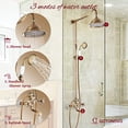 thumbnail image 4 of gotonovo Shower Fixture Faucet Set Complete Antique Brass Exposed Pipe Shower System 8 Rain Shower 2 Double Knobs Handle Triple Function Tub Spout Shower Combo Unit Set, 4 of 4