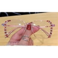 thumbnail image 3 of Ladies Photochromic Gray Blue Light Blocking Presbyopic Glasses, Oversized Bling Party Reading Glasses 2.25 for Women, Pink Square Readers +2.25 (Photochromic Gray), 3 of 4