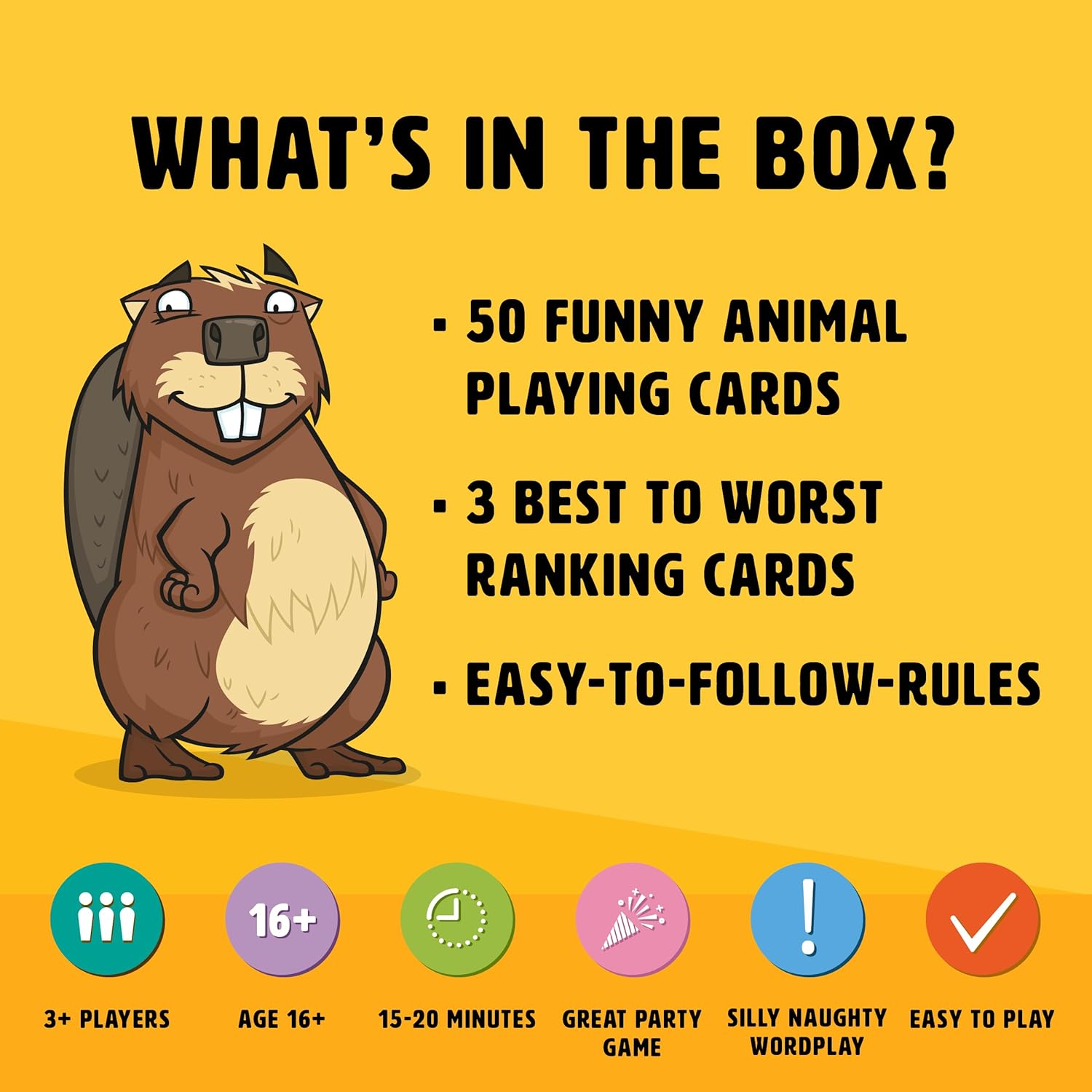 Ginger Fox Giant Beaver! Tiny ! Card Game - Hilarious Adult Animal Nature Game for Ages 16+