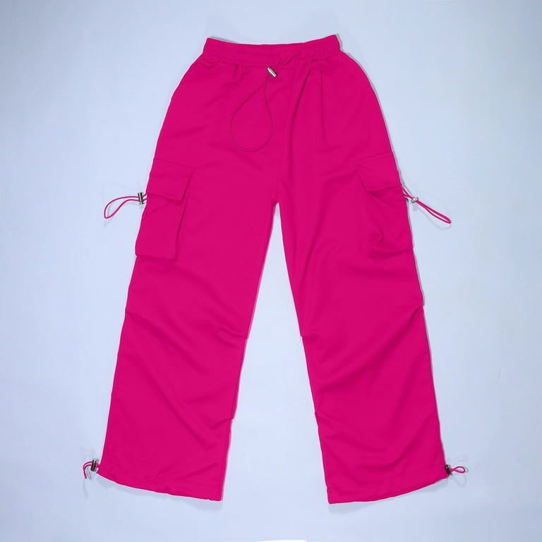 LIIPEE Girls Cargo Pants Spring Summer Fashion Casual Solid Color