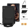 thumbnail image 3 of Kebiory Shockproof Kids Friendly Shoulder Strap Stand Rugged Hybrid Protective Case for Vastking KingPad K10/K10 Pro/Z10/BYYBUO SmartPad A10/Oangcc 10.1" Android 10 Tablet(Black+Black), 3 of 6