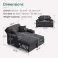 thumbnail image 2 of Marrber Gray Plush Sofa 52” 3-in-1 Convertible Pull-Out Sofa Bed Sleeper Loveseat with Reclining Backrest, Built-in Cup Holders, Corduroy Upholstered Sofa for Small Space, 2 of 9