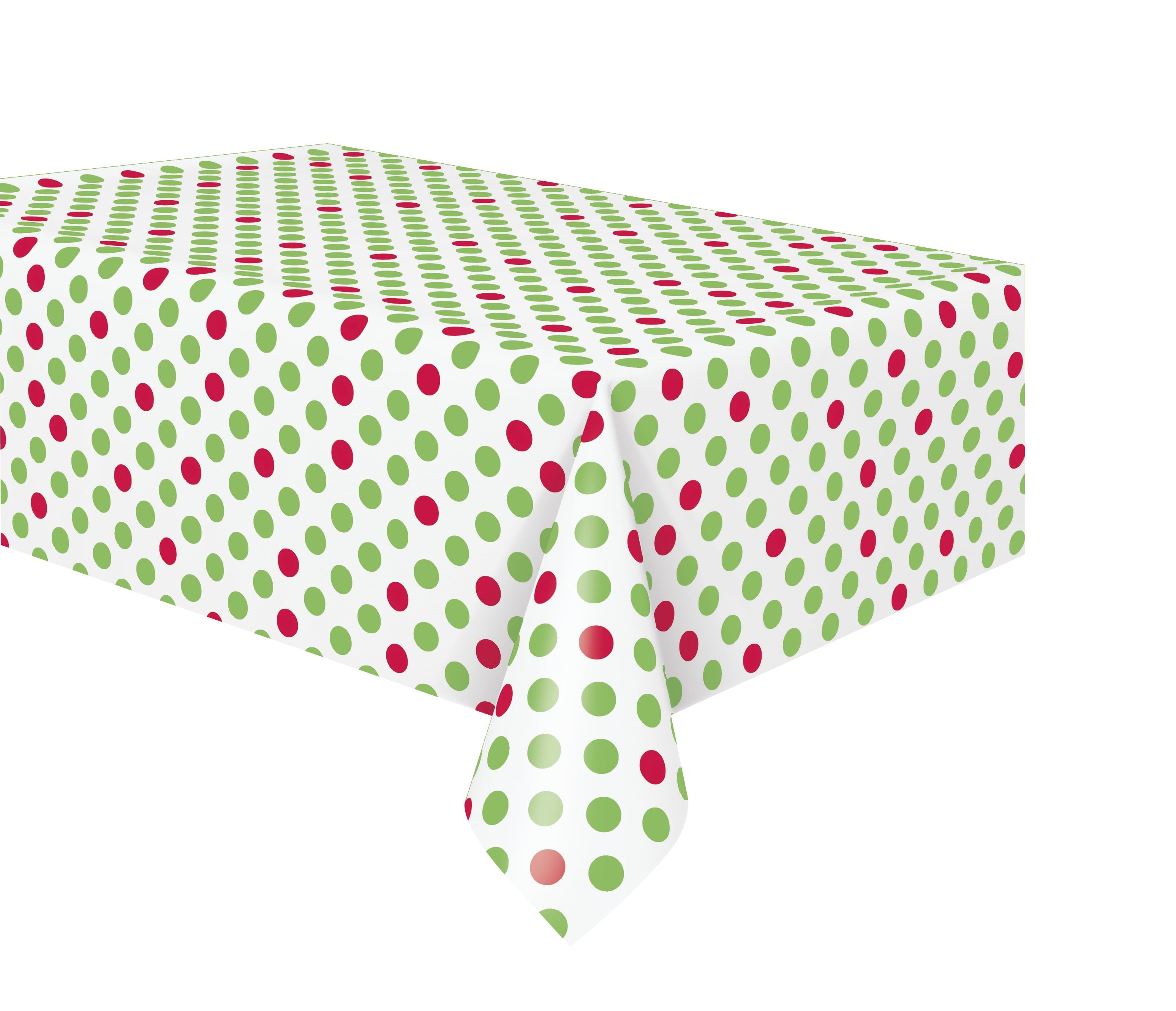Unique Red And Green Polka Dot Christmas Plastic Tablecloth 108 X Unique Red And Green Polka Dot Christmas Plastic Tablecloth 108 X 54 In 1ct