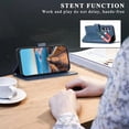 thumbnail image 5 of DF-06 For Samsung Galaxy A55 5G Wallet Case Line Imprinted Leather Phone Cover - Blue, 5 of 5