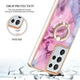 thumbnail image 5 of Compatible with Samsung Galaxy S21 Ultra Case, Fantastic Marble Patterned Phone Case Anti-Scratch Slim Hybrid Hard Plastic Bumper+Soft Silicone TPU with Ring Kickstand Bumper Shockproof Cover,Pink, 5 of 6