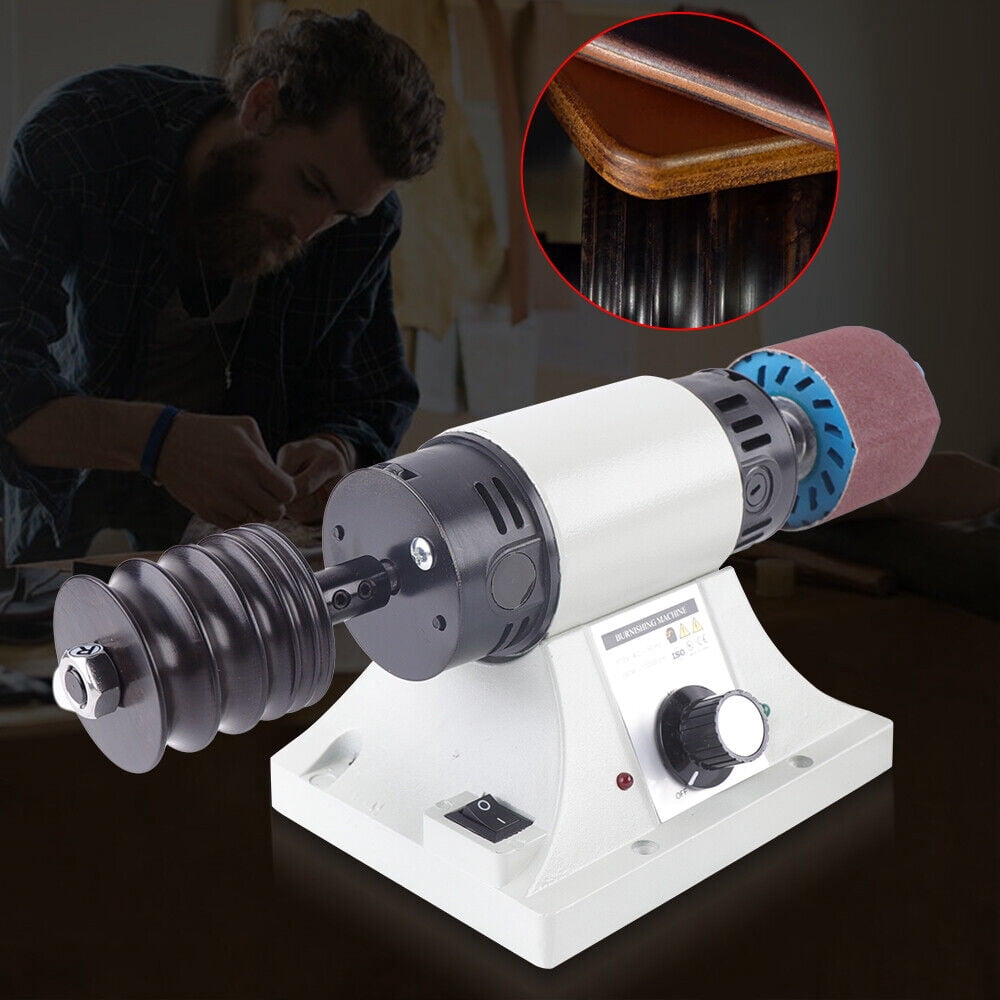 White 350W Leather Polishing Machine, Leather Burnishing Machine, Edge Grinding Machine  Leather Burnishing Machine