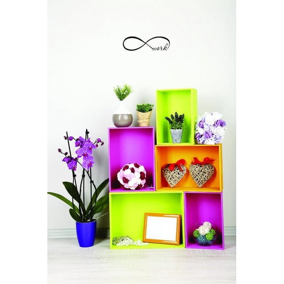 Custom Decals Infinity Work Wall Art Size: 16 X 40 Inches Color: Black