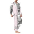 thumbnail image 2 of Cauagu cat Print Men's Long-Sleeve Pajama Set,Soft Button-Front 2Pjs for Men Long Sleeve Men’s Sleepwear-Small, 2 of 7