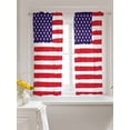 thumbnail image 3 of American Flag Curtains 45 Inch Length, Sheer Curtains for Bedroom Living Room Window Retro Rustic Stars And Stripes US Flag Rod Pocket Voile Drapes Kitchen Curtains Small Half Window 42"x45" 2 Panels, 3 of 6
