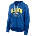 thumbnail image 2 of Women's Fanatics Royal Los Angeles Rams Lightewight Modest Crop Lounge Helmet Arch Pullover Hoodie, 2 of 7