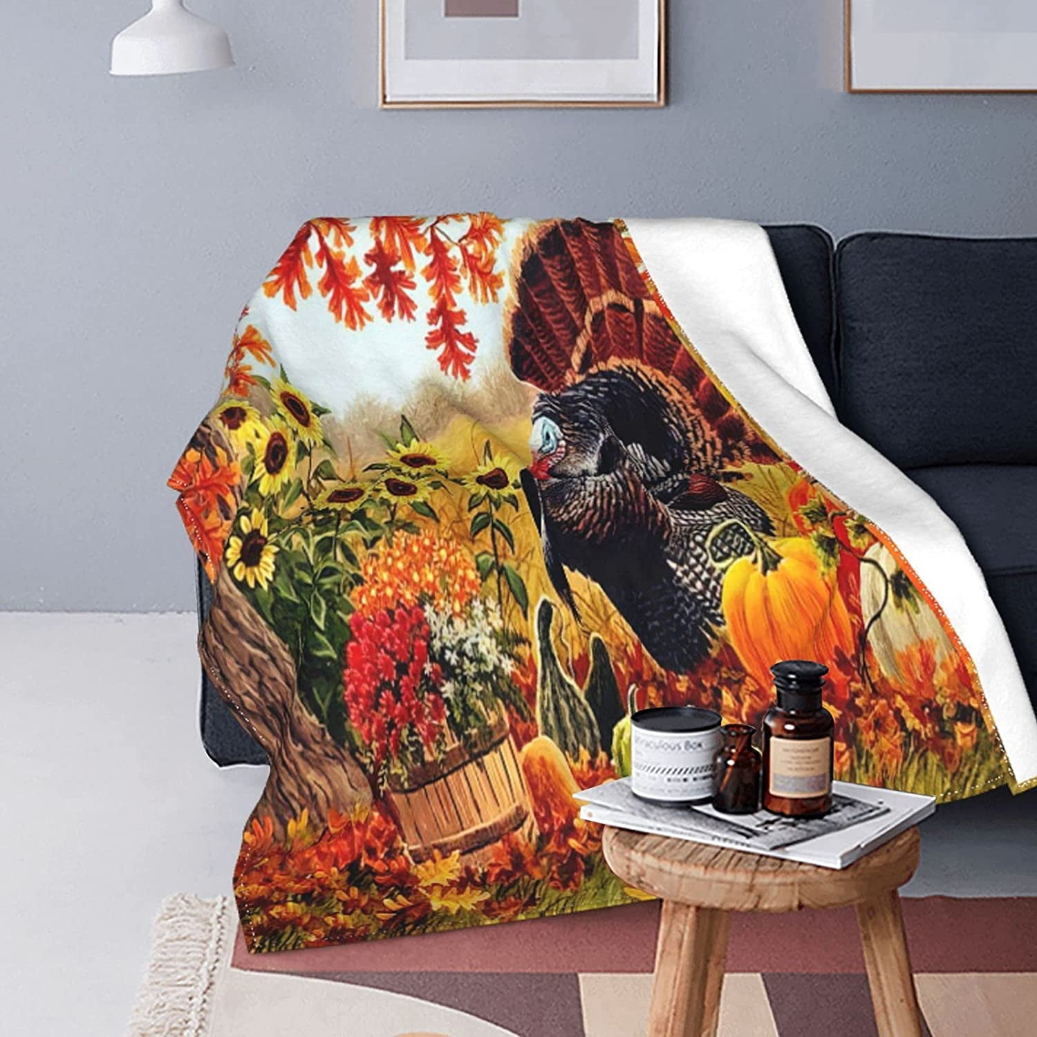 Autumn fleece blanket hotsell