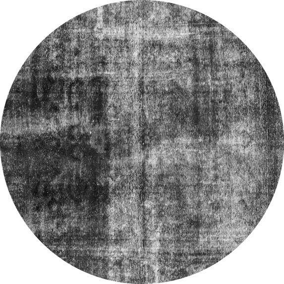 Ahgly Company Indoor Round Abstract Gray Modern Area Rugs, 6' Round
