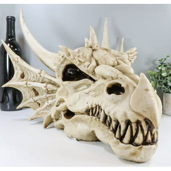 Ebros Large Elder Dragon Skull Statue Legendary Erathia Fossil Skeleton 18"L Figurine