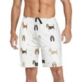 thumbnail image 6 of FREEAMG Basset Hound Puppy Pattern Men's Pajama Pants Shorts Sleepwear Lounge Pajama Bottoms, 6 of 7
