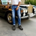 thumbnail image 6 of The Western Shops Mens Embossed Crocodile Ostrich Print Leather Lace Up Shoe, 6 of 6