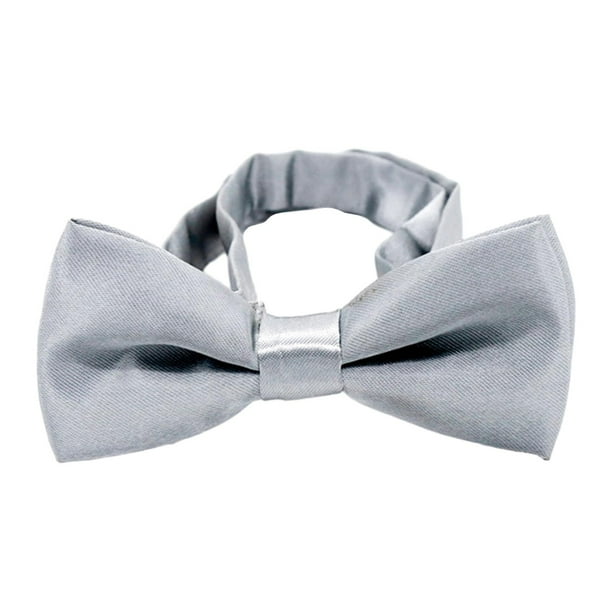 Pajaritas de esmoquin preatadas para niños, pajaritas ajustables novedosas para niños, pajaritas para niños Gris
