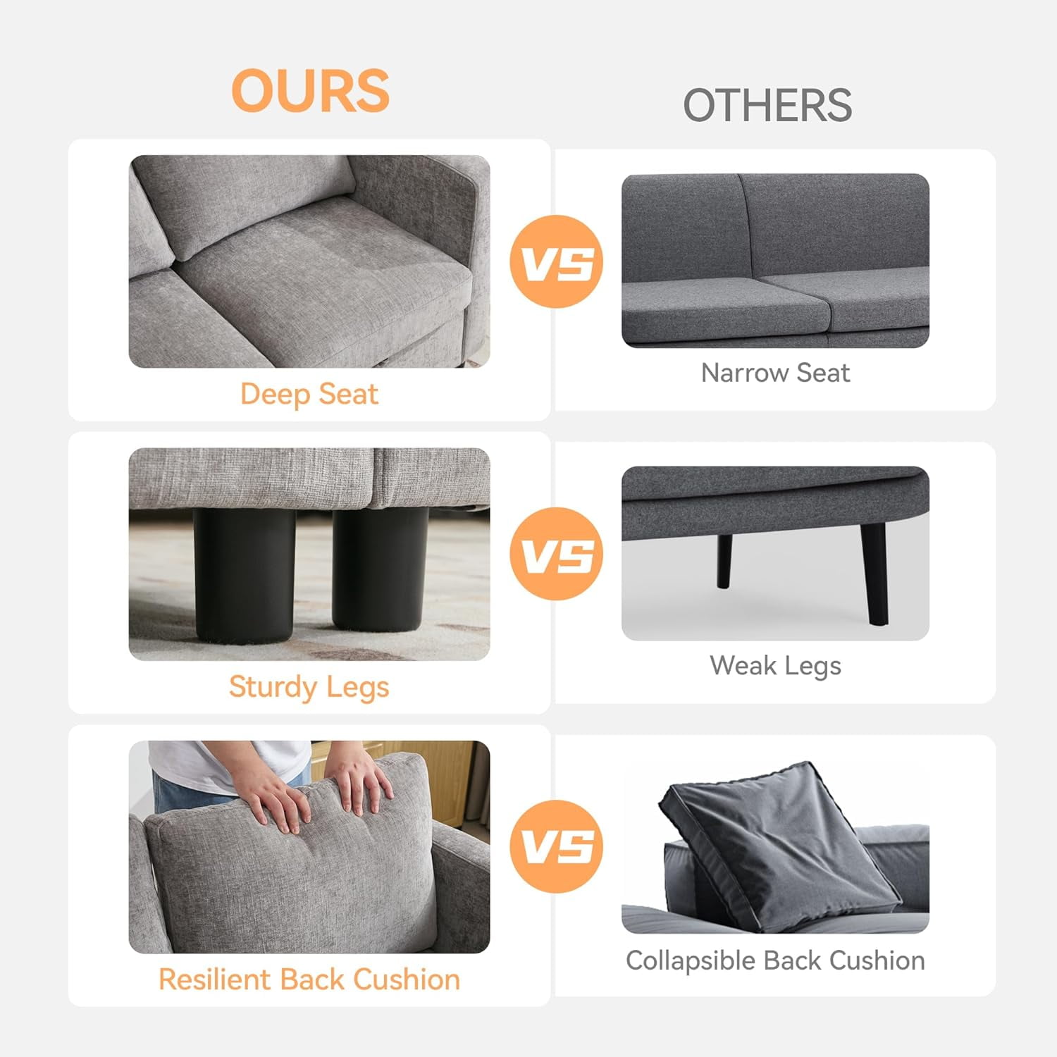 Cloud Couch Modular Sectional Sofa 6 Seat 120" U Shaped Convertible Couch Polyester Thick Cushion with 2 Storage Ottomans and Toss Pillows Washable Removable Cover for Living Room,Dark Grey