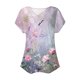 thumbnail image 4 of Fiudx Ofertas Flash Artículos En Oferta Top Informal de Primavera y Verano de Manga Corta con Cuello En V para Mujer, 4 of 4