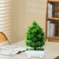 thumbnail image 4 of Bcylexb Simulation Potted Plants for Indoor Home Decor, Artificial Flowers Bonsai for Dining Table and TV Cabinet, Fake Plants Decorations, Green-B, 4 of 6