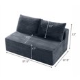 thumbnail image 5 of CQSXDA 2-Seater Corduroy Ground-Hugging Compressed Loveseat, for Small Apartment Living Room Seating, Gray, 5 of 10