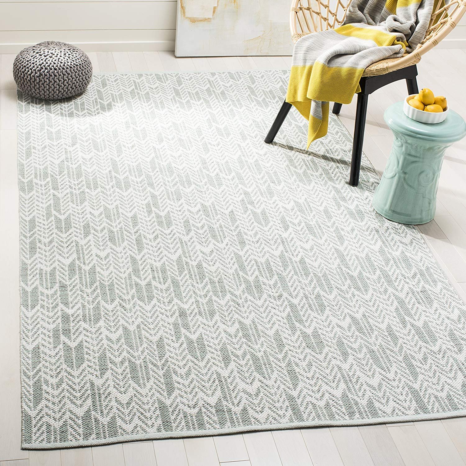Safavieh Montauk Collection MTK609G Light Green and Ivory Area Rug (8