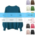 thumbnail image 3 of Busydd Women's Sweaters Fashion Solid Color Long Sleeve Crewneck Sweater Women Knit Ribbed Pullover Sweaters for Women Free Size, 3 of 6